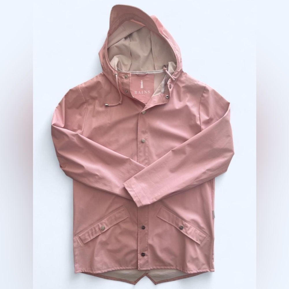 Rains Womens Matte Pink Waterproof Raincoat XXS-XS Preppy Outdoor Relaxed Fit - Picture 2 of 15